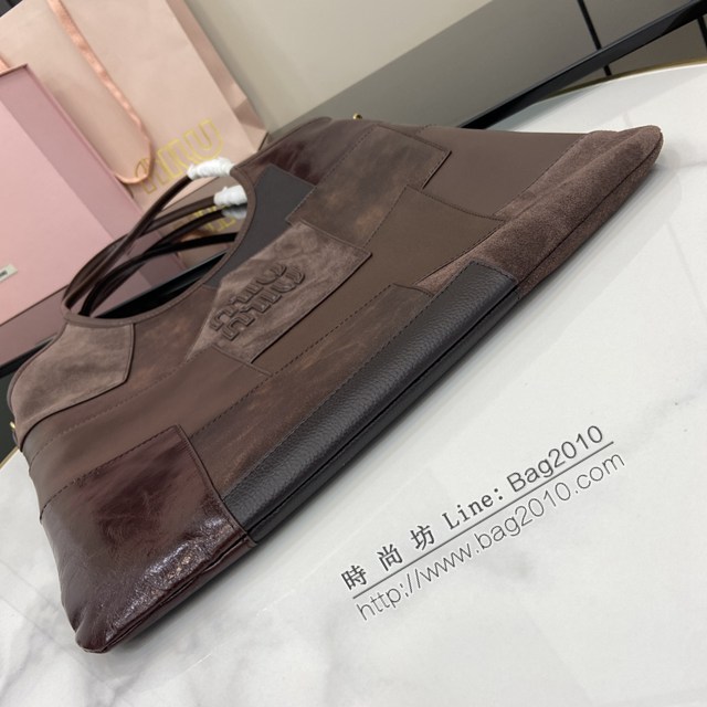 MIU MIU專櫃繆繆最新款hobo托特拼貼腋下包 jh2741型號：5BG231